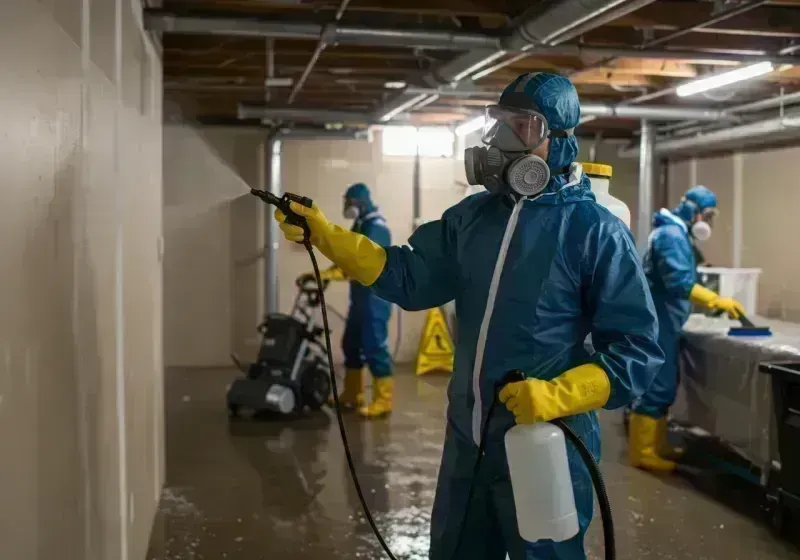 Basement Sanitization and Antimicrobial Treatment process in Bridgeport, MI